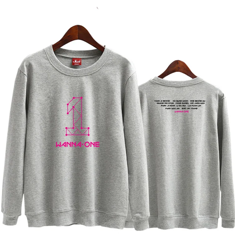 Новая группа Kpop толстовка с надписью Want one all name/Розовая тонкая Толстовка принтом