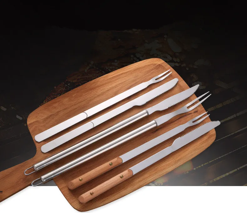 2 шт./компл. барбекю из нержавеющей стали с длинной ручкой нож вилка Кемпинг стейк