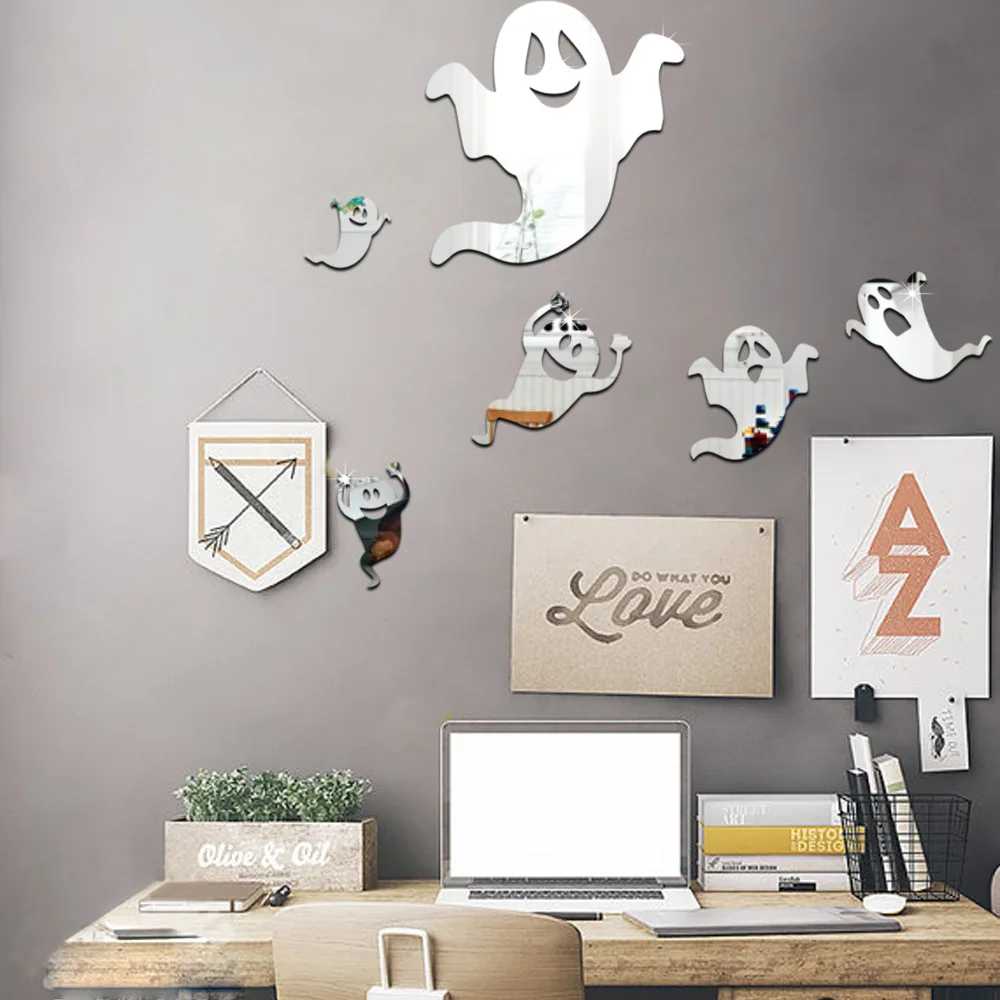 Креативные настенные наклейки Funlife на Хэллоуин с черным призраком фоновые