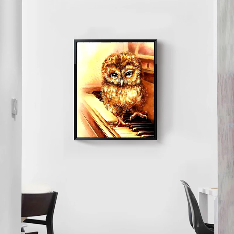 Diy 5D Animal Full Round Diamond Painting Cross Stitch Cute Owl Embroidery Rhinestone Handwork Home Decor Gift | Дом и сад