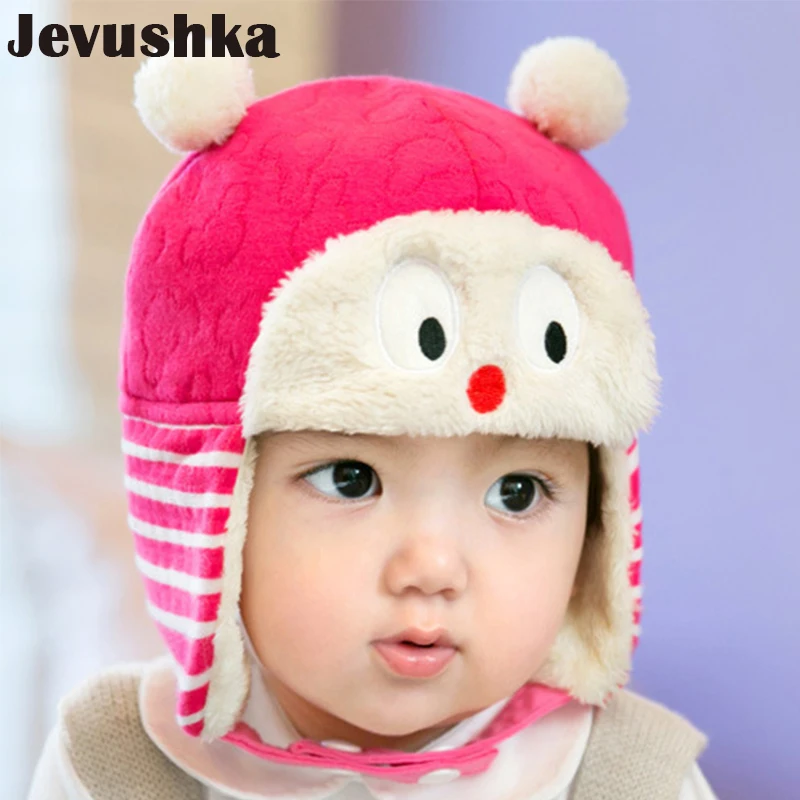 Зимняя хлопковая шапка для новорожденных шапка-бомбер шапки мальчиков теплая
