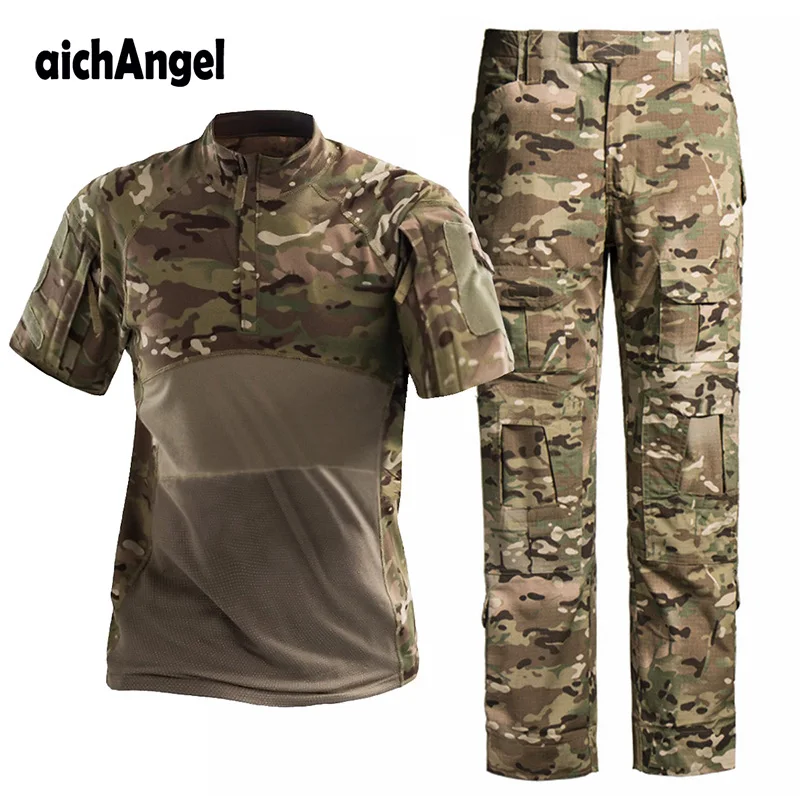 Мужская одежда в стиле милитари летняя тактическая форма камуфляжные футболки