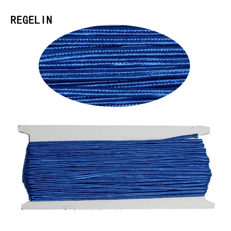 blue REGELIN(около 30 метров 3 мм) Китайский шнур из нейлона, змеиный живот, шнуры для самостоятельного изготовления китайских узлов - Цвет: blue