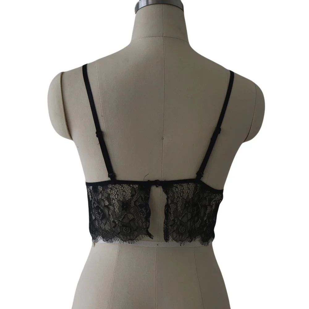 Летний женский топ на бретелях Сексуальный Кружевной укороченный encaje бесшовный