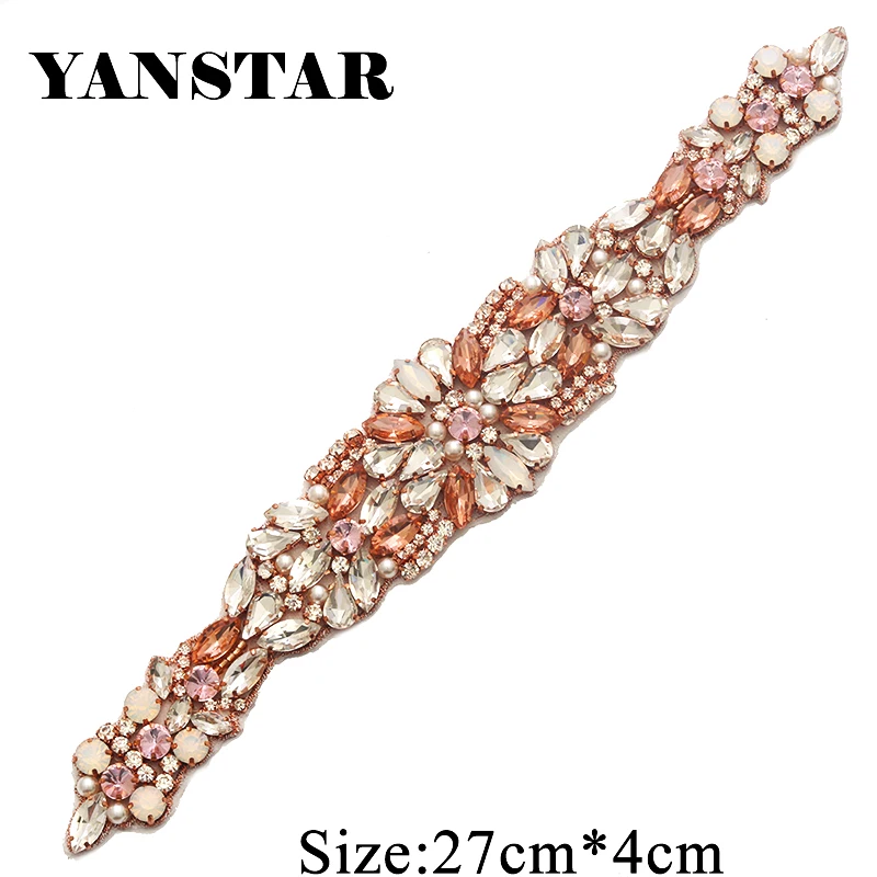 YANSTAR 1 шт. ремешок для свадебного платья аппликация из горного хрусталя для свадебного платья Пояс DIY ремешок для свадебного платья свадебные украшения YS938