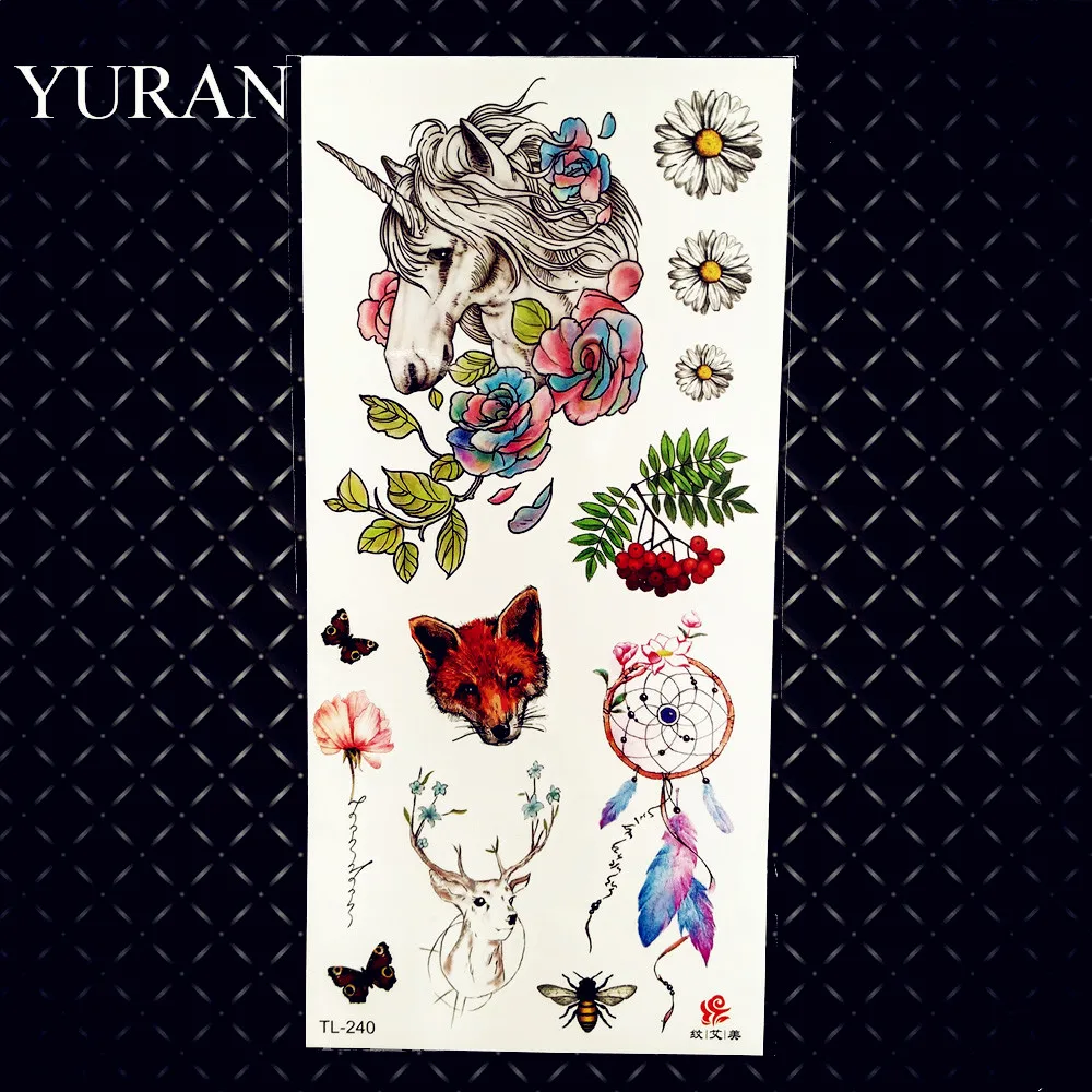 Акварель лося олень Поддельные Временные татуировки милый стикер тело искусство