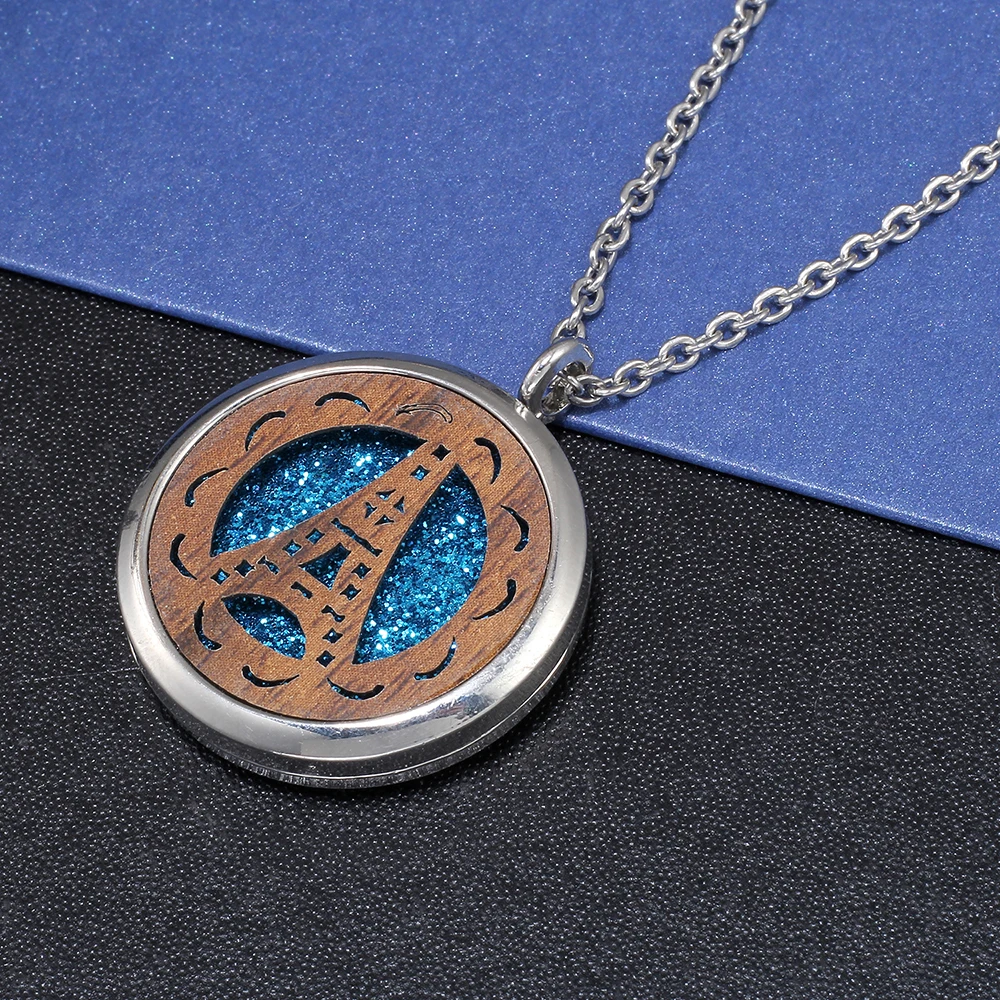 2019 New Wooden Locket Pendant Magnetic Closure Charms Aroma Essential Oil Diffuser DIY Necklace Supplies | Украшения и