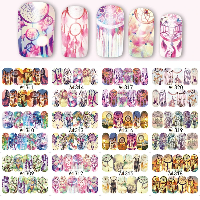 Переводные наклейки для ногтей 12 листов переводная наклейка маникюра украшения