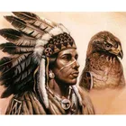 Настенные картины, алмазная живопись, американские жители, индийский мужчина, Орлан, алмазная вышивка сделай сам, квадратная мозаика, вышивка, украшение для спальни