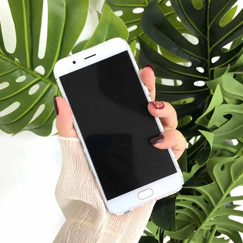 JIBAN Korean style fresh leaves Phone Case for oppor iphone R9 R9S 9Rplus R9Splus R11s R11splus OPPO A57 A59 A79 A83 Cover |