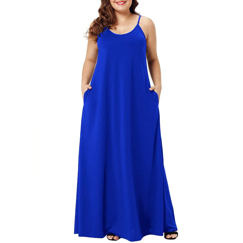 Женское Повседневное платье с v образным вырезом летнее без рукавов карманами и