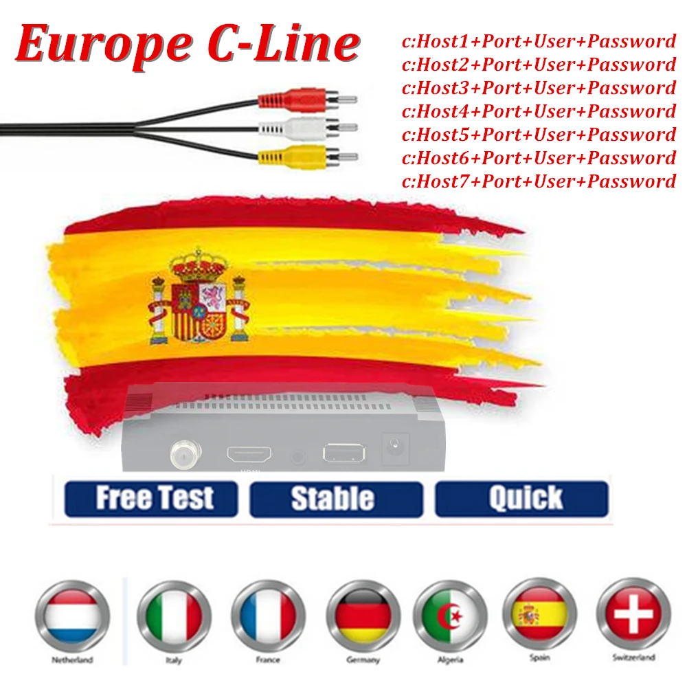 1 год Европа Cccam Cline сервер oscam cline с итальянской Испания Португалия Финляндия ect IPTV каналы Стабильный и быстрый