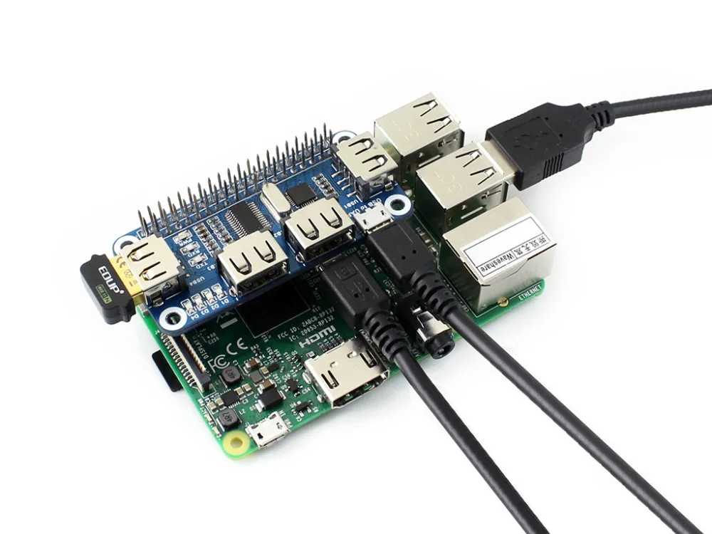 Waveshare USB в UART конвертер 4 порта usb-хаб шляпа для Raspberry Pi 2B/3B/3B+/Zero W совместим с USB2.0/1,1