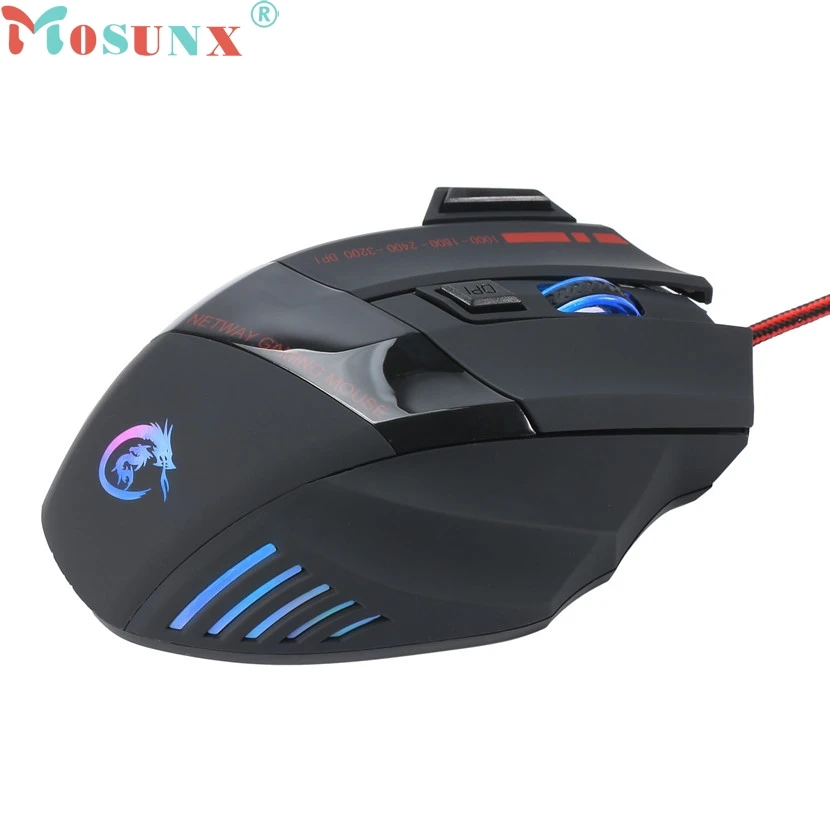 Mosunx популярная оптическая USB Проводная профессиональная игровая мышь 3200 DPI 7D