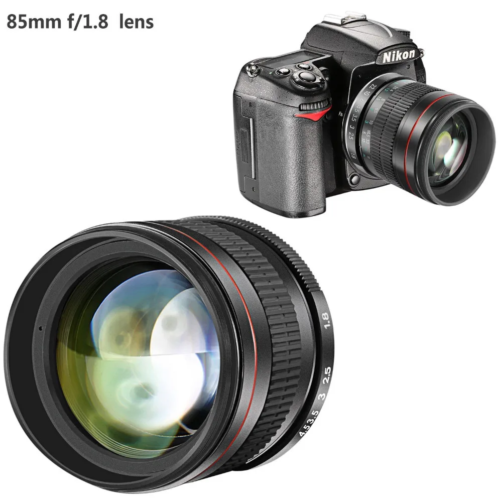 Neewer 85 мм f/1,8 портретный асферический телеобъектив для камеры Nikon D5 D4 D810 D0800 D750 D610 для Canon80D 70D 60D 60Da 50D 7D 6D 5D
