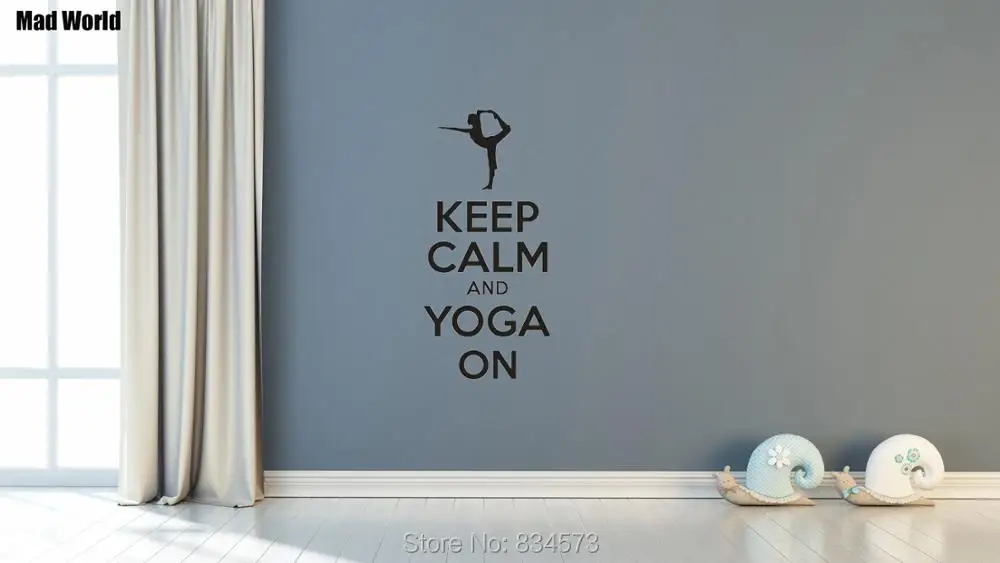Мотивационные наклейки на стену Keep Calm и Yoga On Workout настенные украшения для дома