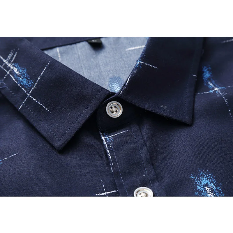 Рубашка мужская с принтом и коротким рукавом Повседневная модная брендовая