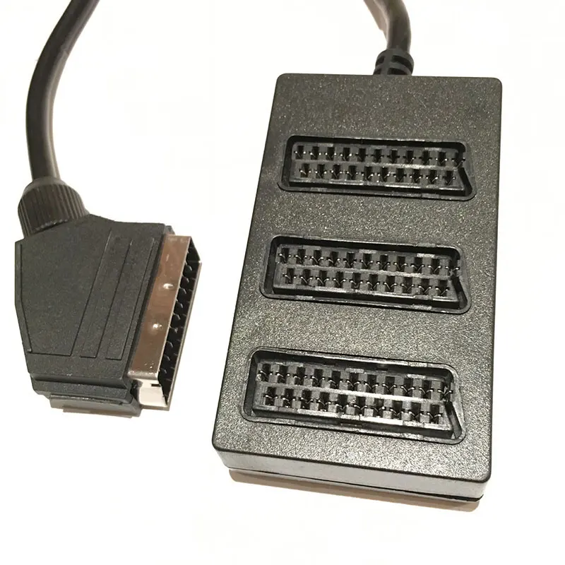 European regulations Electrovision 3-way Scart Splitter Black broom head scart 1 minute three-tone video line | Компьютеры и офис