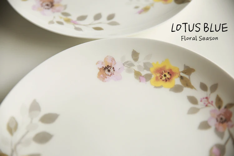 Посуда из костяного фарфора тарелки для стейков с глазурованным цветочным