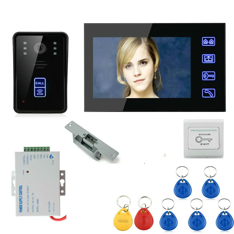 SmartYIBA 7 &quotLCD Водонепроницаемый сенсорный ключ видеодомофон RFID разблокировка