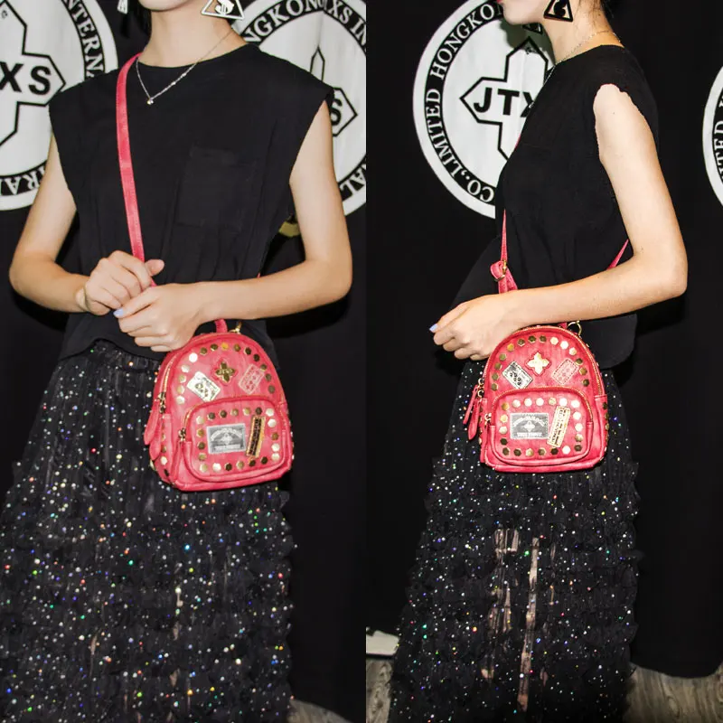 Модные женские туфли рюкзак высокое качество Молодежный кожаный Рюкзаки для