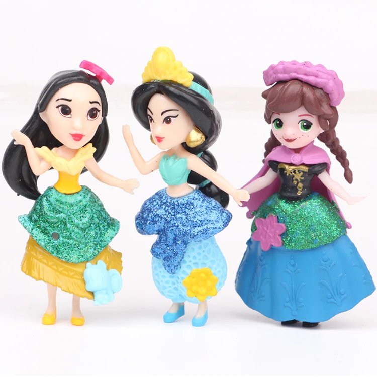 12 шт./компл. Принцесса Белоснежка Belle Merida ПВХ Фигурки Игрушки для девочек Подарки 7