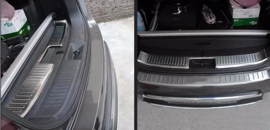 Для Kia Sorento 2013 2014 Нержавеющая сталь задний багажник бампер порога протектор