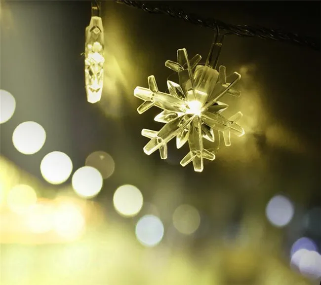 2 м Светодиодные Портативные сказочные гирлянды Снежинка/звезда/маленький шар