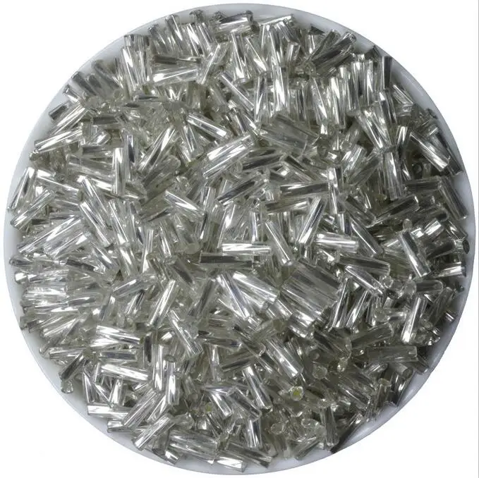 lxuan01 silver Бусины золотого, серебряного цвета с серебряной подкладкой из чешского стекла, 500 шт./лот, австрийский кристалл, 2x6 мм, Длинные бусины-трубы для DIY - Цвет: lxuan01 silver