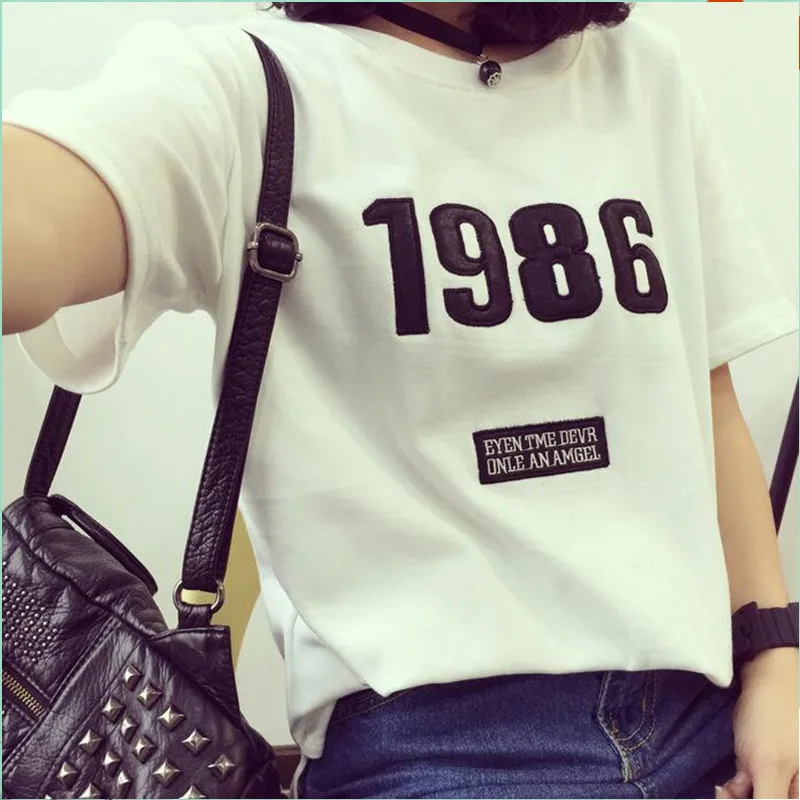 2017 летняя новая футболка с коротким рукавом желтая белая черная буквами