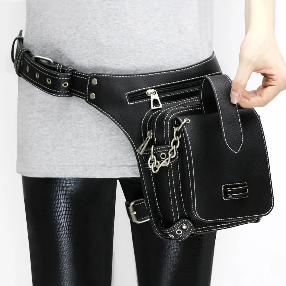 Мотоциклетная кожаная сумка-кошелек carteras mujer, сумка в стиле стимпанк, сумка на талию, чехол для телефона