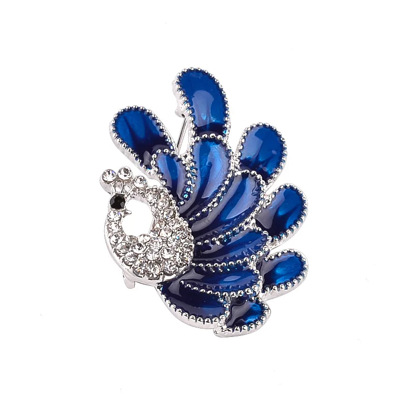 Женская винтажная брошка в виде павлина нежная с кристаллами|Броши| |