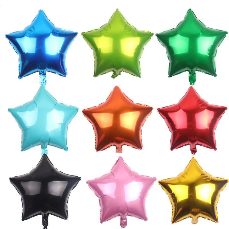18 дюймов красочные блестящие золотые звезды фольгированные шары на день