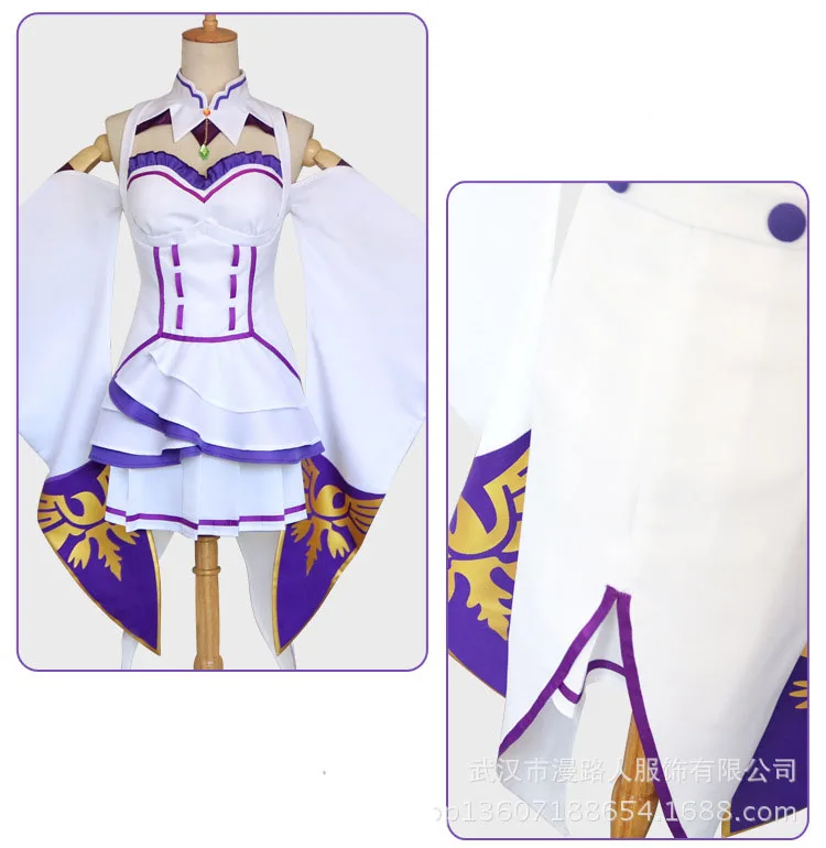 

Seedrulia Emilia Cosplay Re:zero Kara Hajimeru Isekai Seikatsu Re Life In a Different World Kawaii Costume Maid Servant Dress