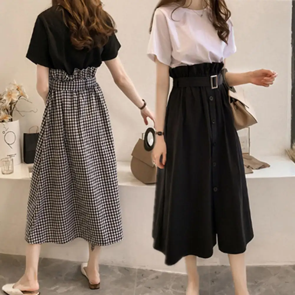 Новинка 2019 бесплатная доставка женское модное платье костюмы с коротким рукавом