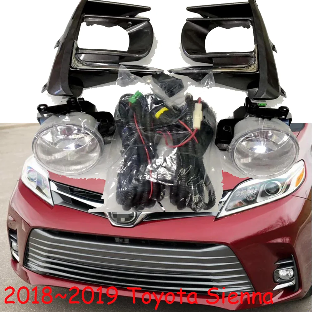 Для Toyota Sienna 2018 2019 ясное стекло бампер противотуманные фары Гриль лампа жгут