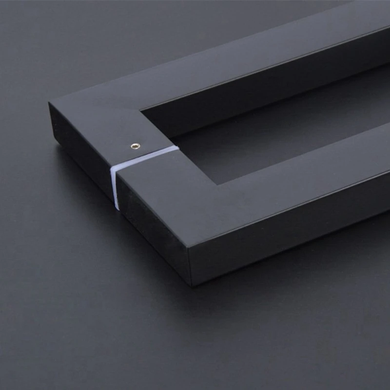 Двойная стеклянная дверная ручка для душа из нержавеющей стали матовая черная