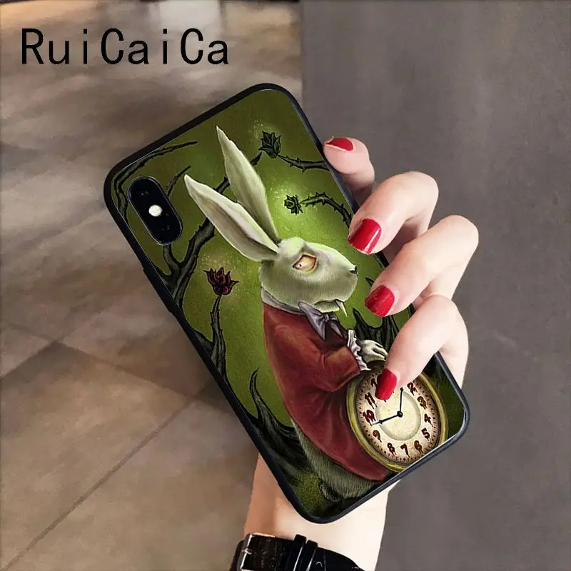 RuiCaiCa Алиса в стране чудес кошка роскошный уникальный дизайн PhoneCase для iPhone X XS MAX 6 6S