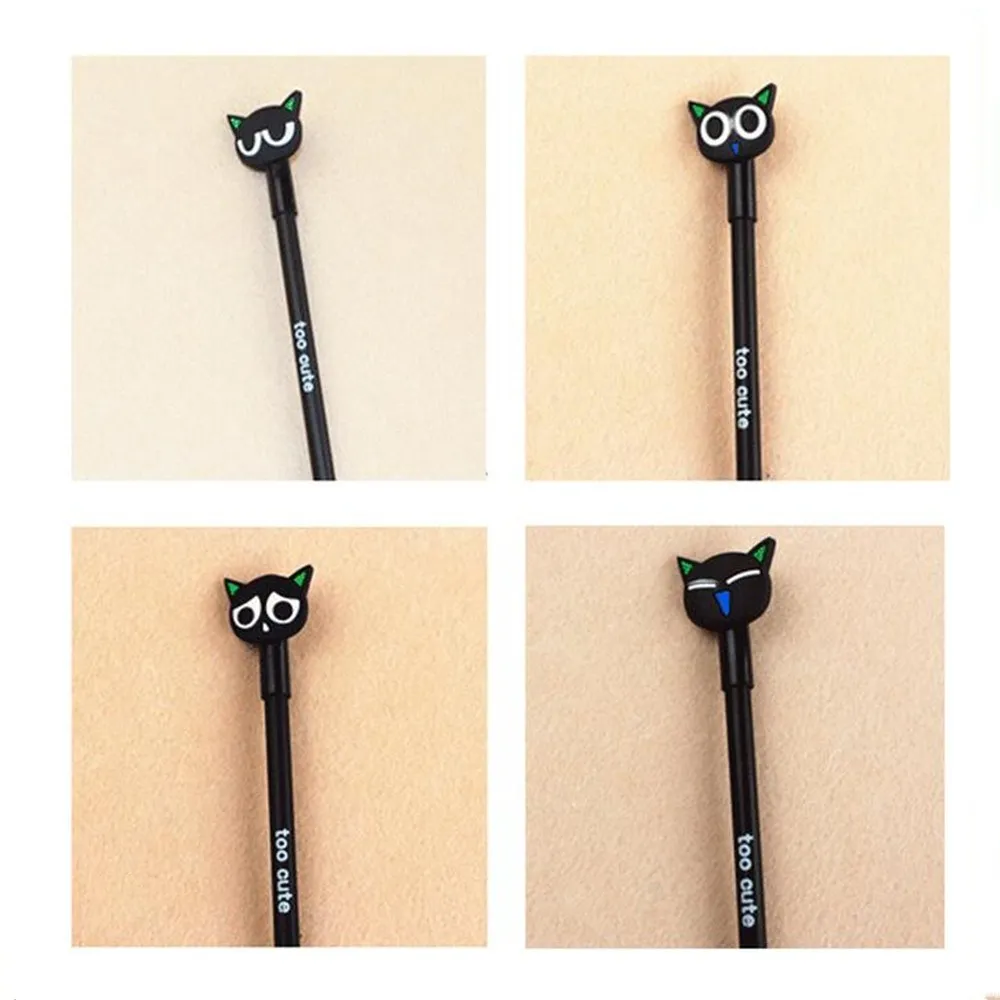 Новая Черная гелевая чернильная ручка для кошек школы школьные принадлежности