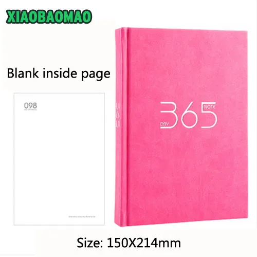 blank inside page Толстый! Высокое качество! 365 ежедневный план, ежемесячный недельный дневник, блокнот, бумага, 184 листов, планировщик, креативный - Цвет: blank inside page