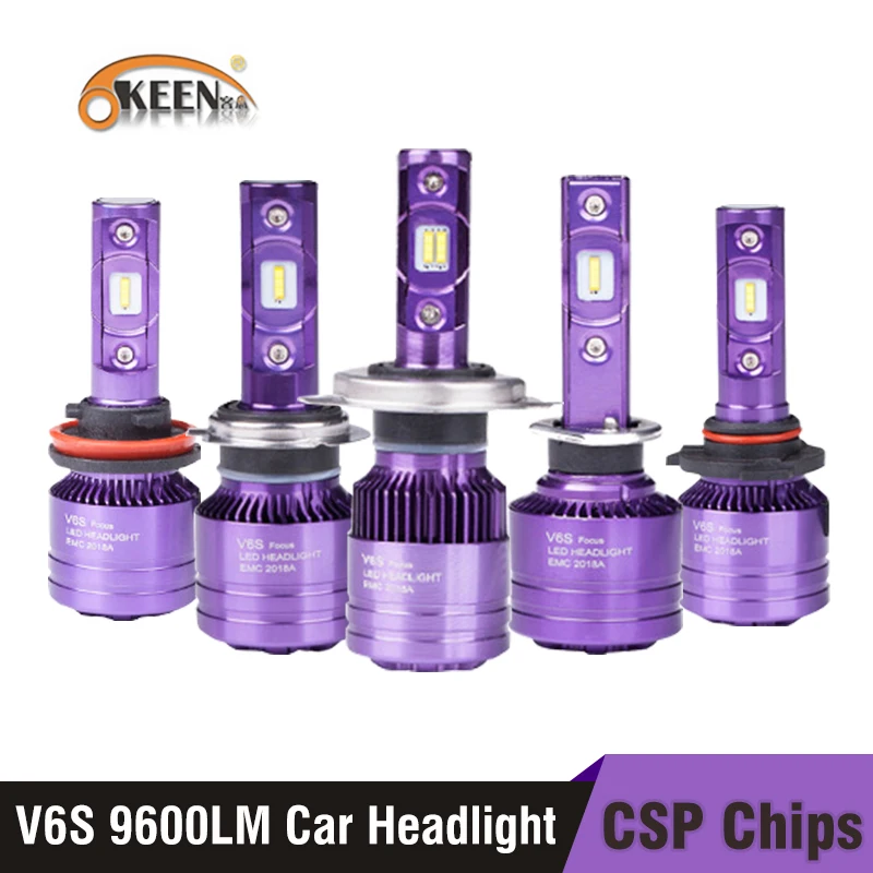 Автомобильная фара OKEEN V6S H4 светодиодный налобный фонарь CSP H1 H3 H7 H11 H13 9004 9005/HB3 9006/HB4