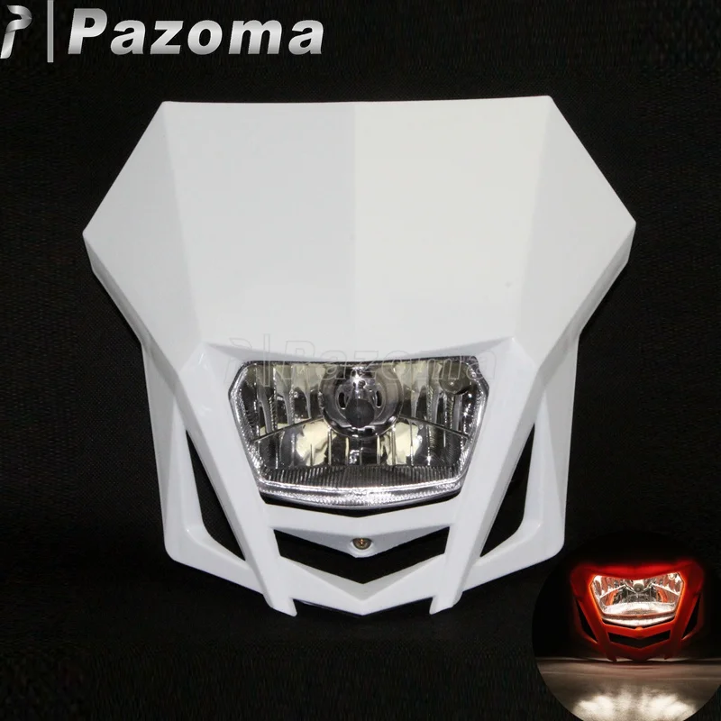 Белый H4 12 В Белый Мотоцикл Байк фара для мотокросса для Yamaha YZ WR 250F 450F XT 600 TTR Honda CRF XR 450 - Цвет: Белый