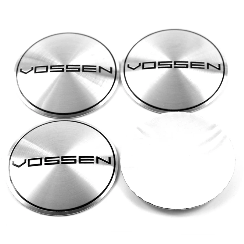 Серебряный Vossen 56 мм 60 мм изогнутые колеса Центр крышка наклейка знак, наклейка на автомобиль для VOSSEN диски оптом стикер, колпак