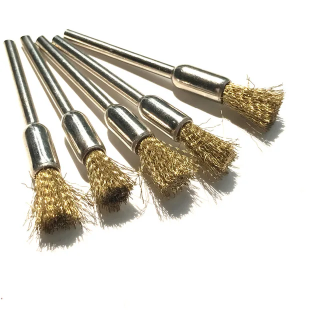 

10pcs/set 3*6mm brass wire brush for brushing derusting polishing wheel grinding head flat steel wire