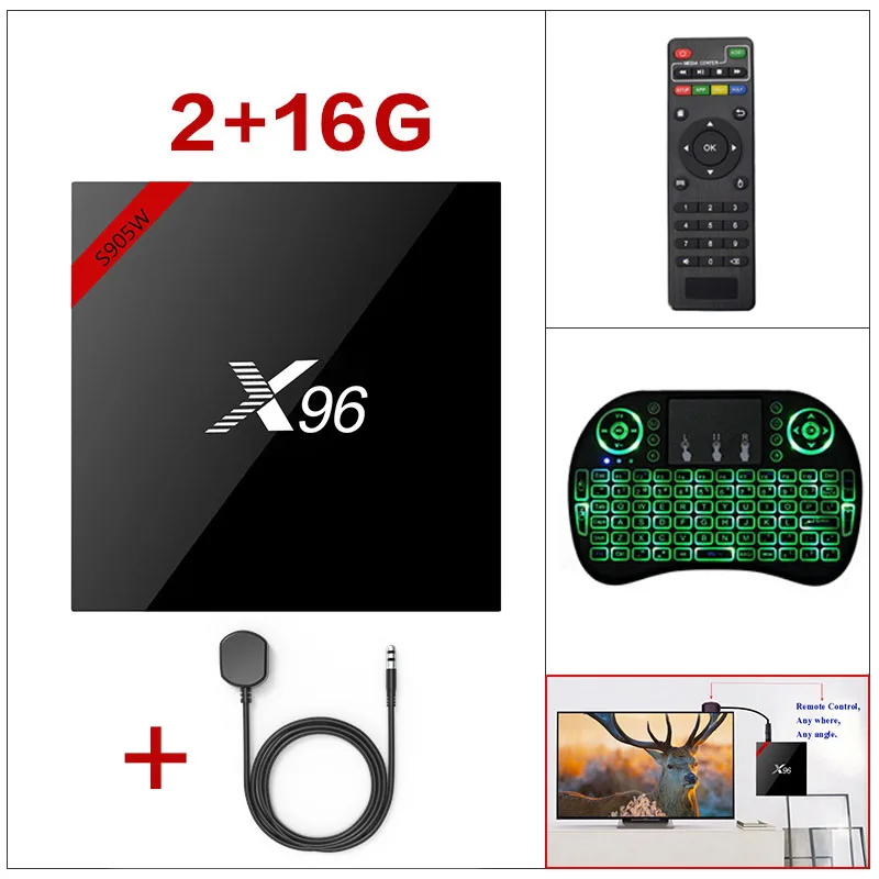 2G 16G Keyboard IR X96 Smart tv Box Android 9,0 S905W Четырехъядерный 4 Гб+ 32 ГБ 2,4G Wifi 4K HD 64 бит мини Netflix медиаплеер игровой набор магазина-Top Box - Цвет: 2G 16G Keyboard IR