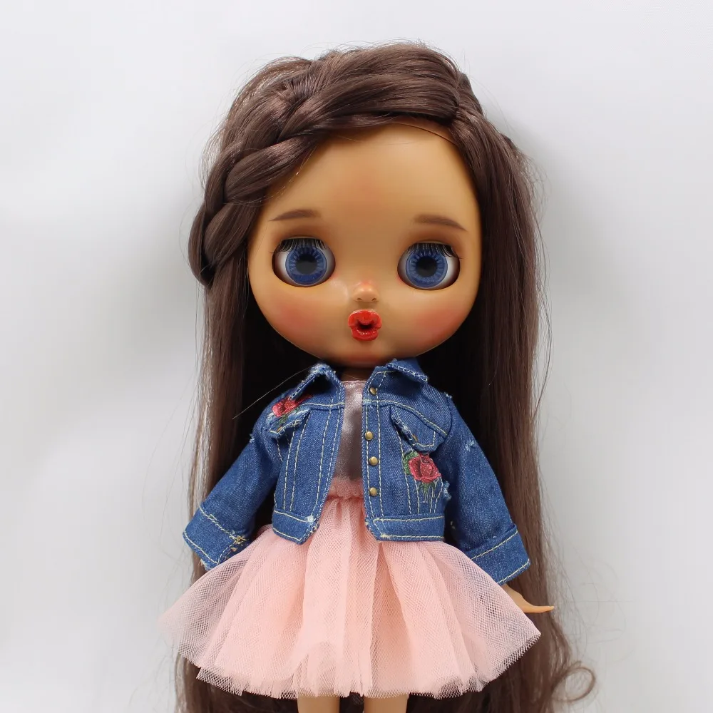 Blyth кукла ледяное соединение Боди Одежда Желтый Розовый Пряжа юбка Gauzy юбка с джинсовой курткой леди