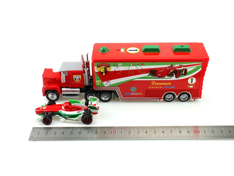 24 стилей disney Pixar Cars мак грузовик+ маленький автомобиль Маккуин Джексон Storm 1:55 литой металлический сплав автомобиль игрушки подарок для детей