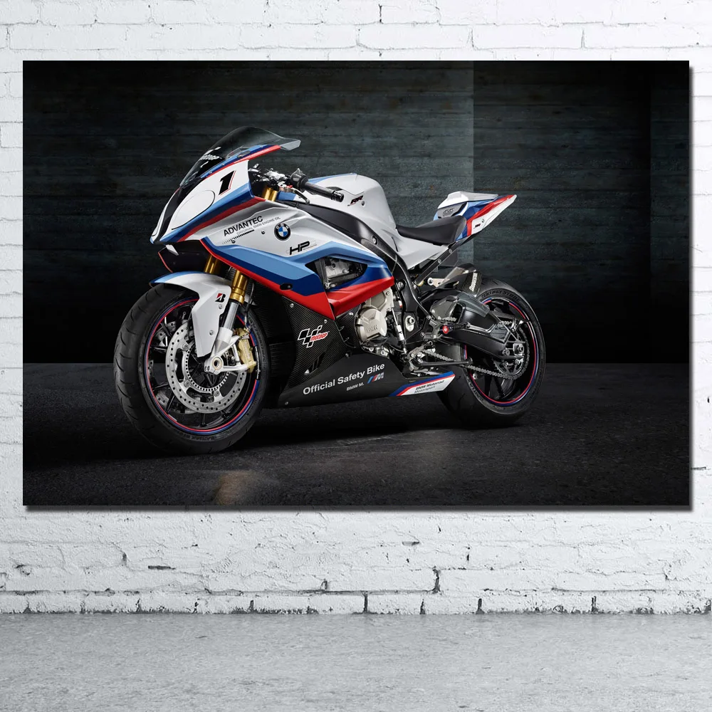 Мотоциклов Superbike B M W s1000rr рисунок Печатный настенный художественный постер