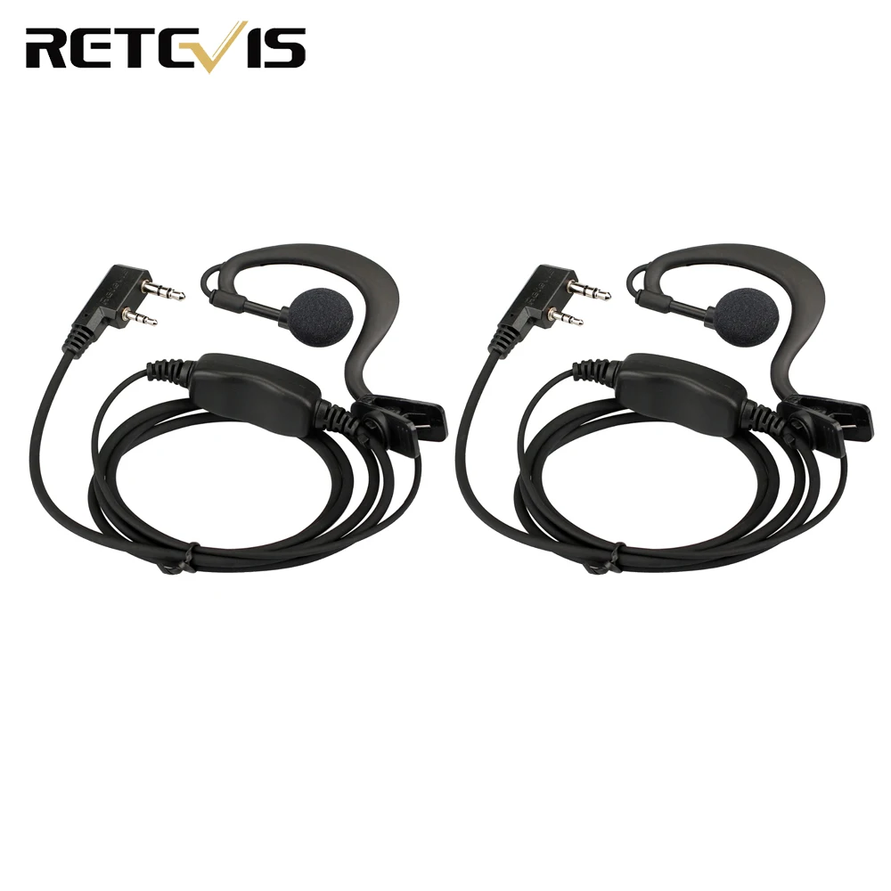 2 шт. гарнитура Retevis C type для любительской рации RT24 RT21 J9118A|Запчасти и аксессуары