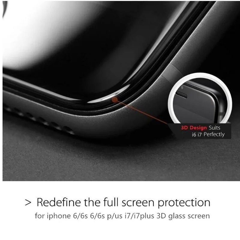 Для iphone 7 закаленное стекло 3D изогнутый край Полное покрытие Защита экрана для